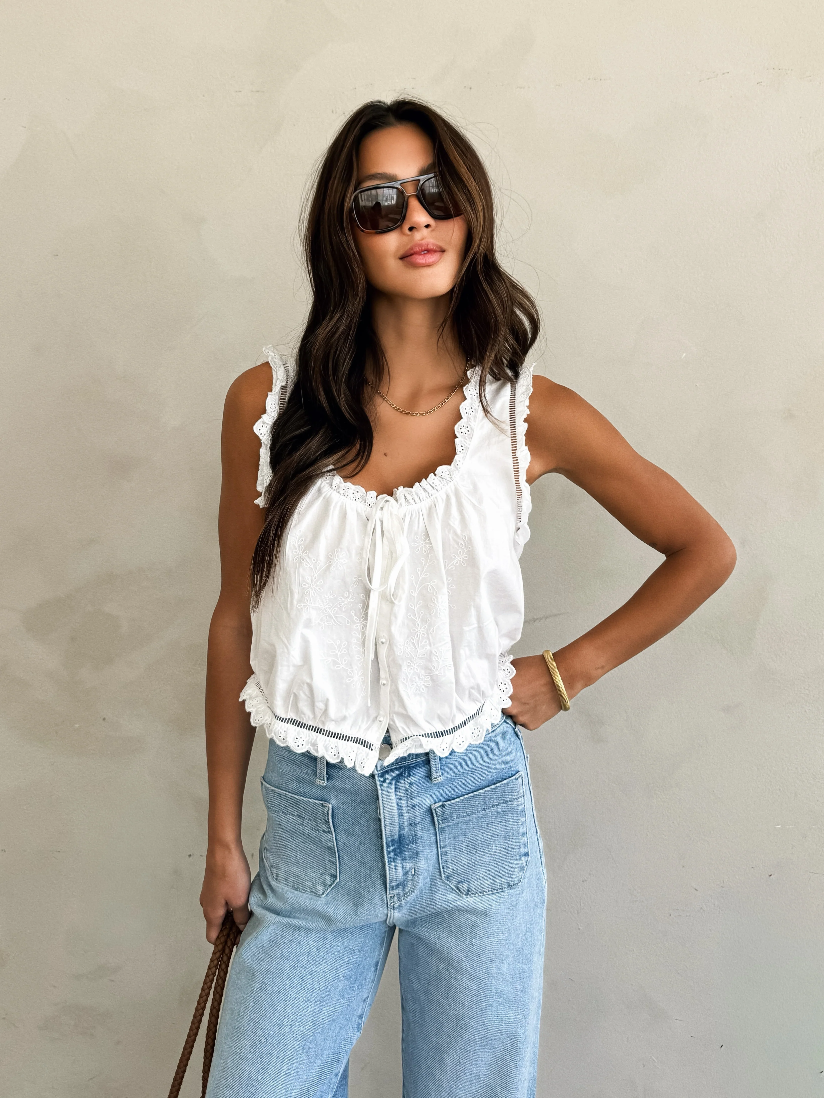 Fall Into You Embroidered Top