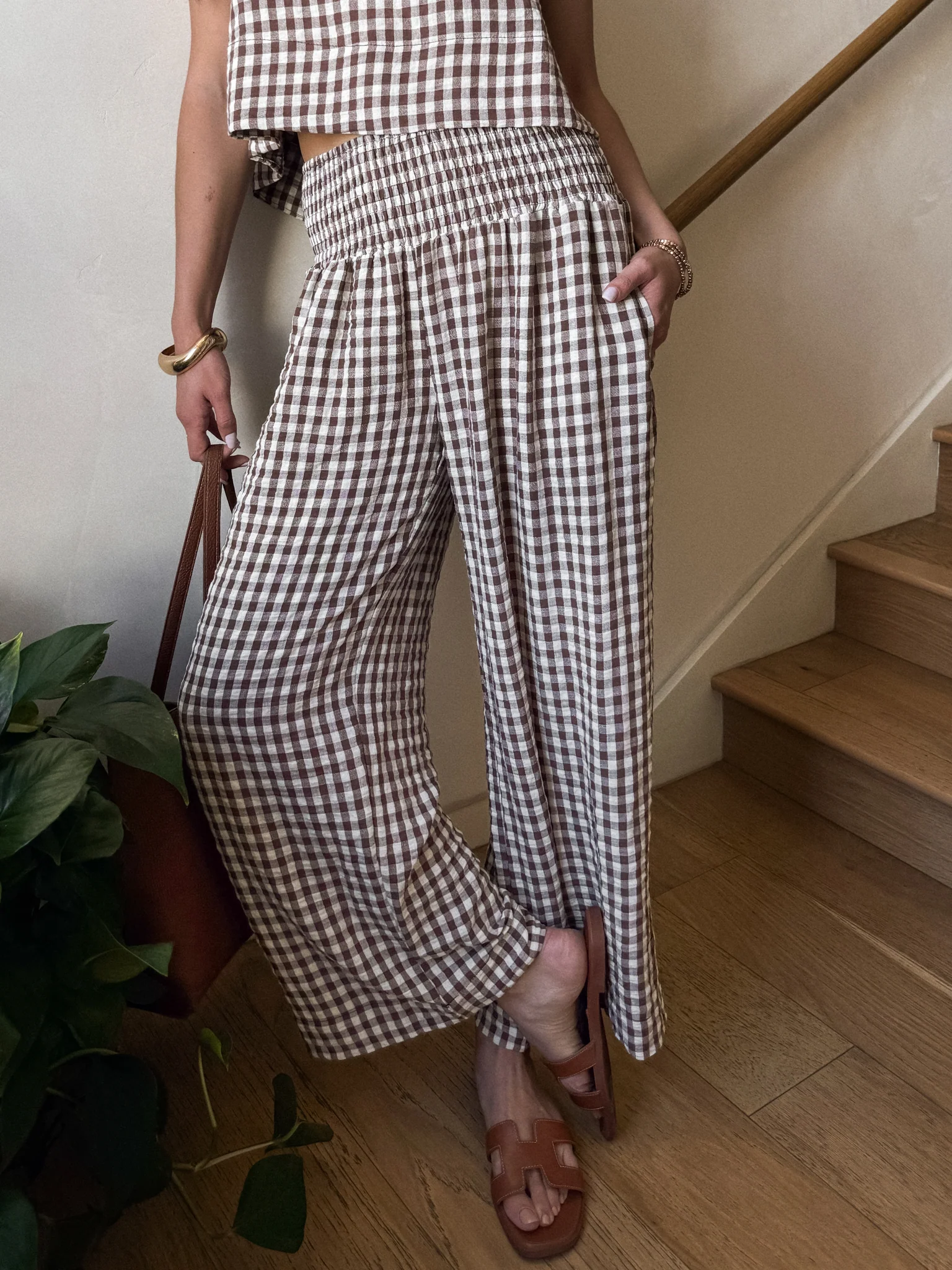 Dorian Gingham Wide Leg Pants - Image 3