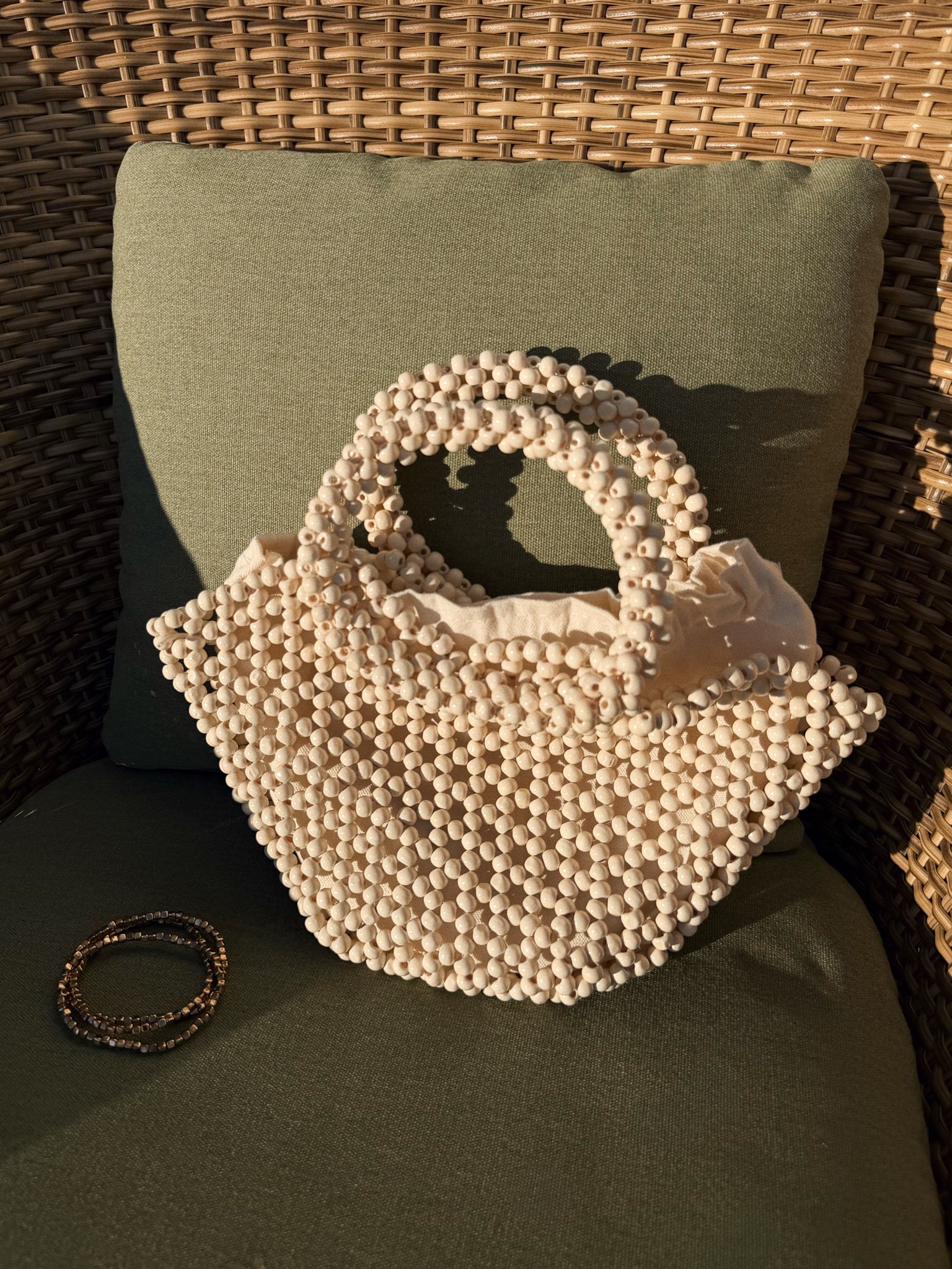 Cabo Beaded Bag in White