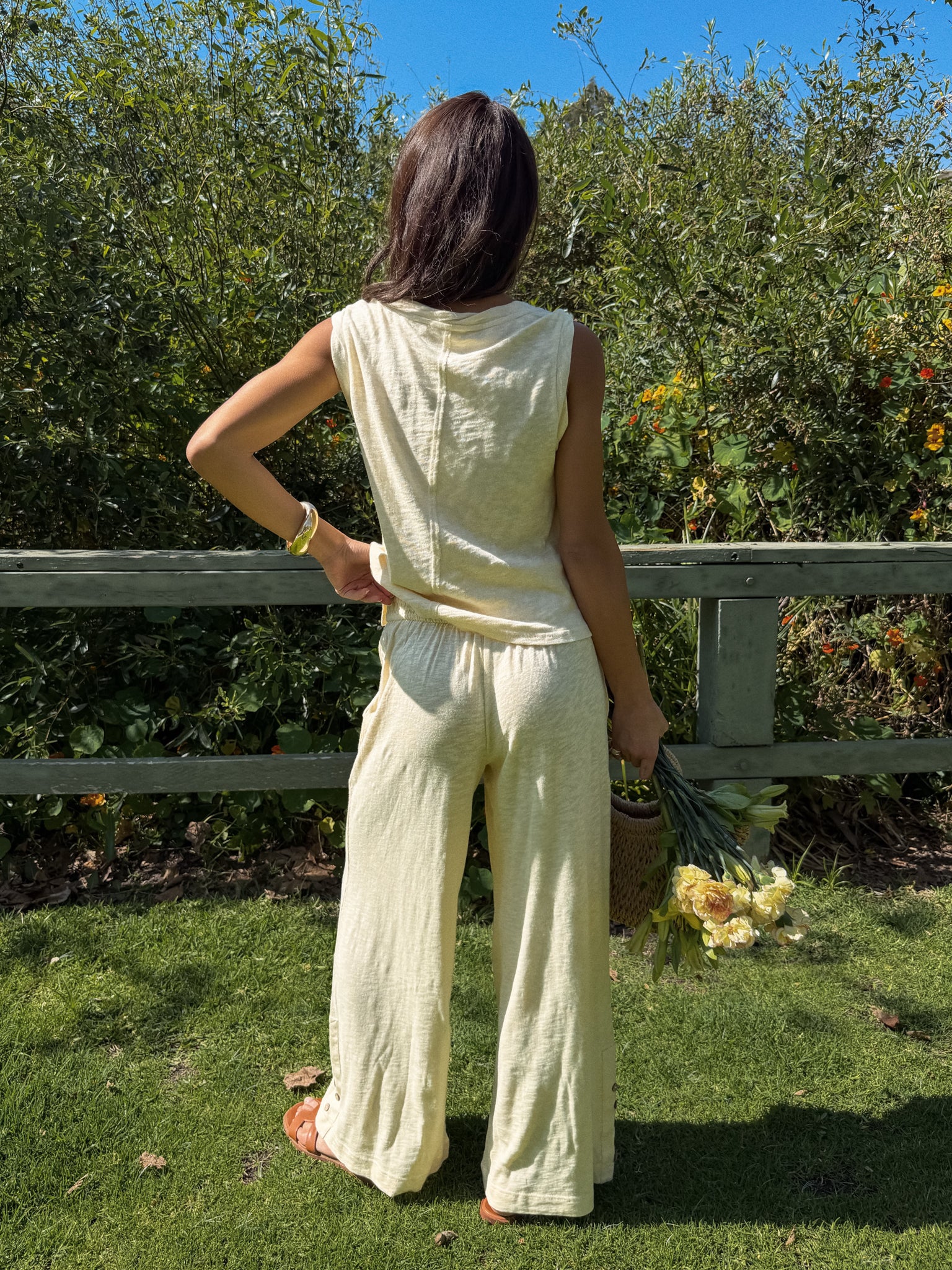 Elowen Smocked Pants in Butter Yellow - Final Sale - Image 3