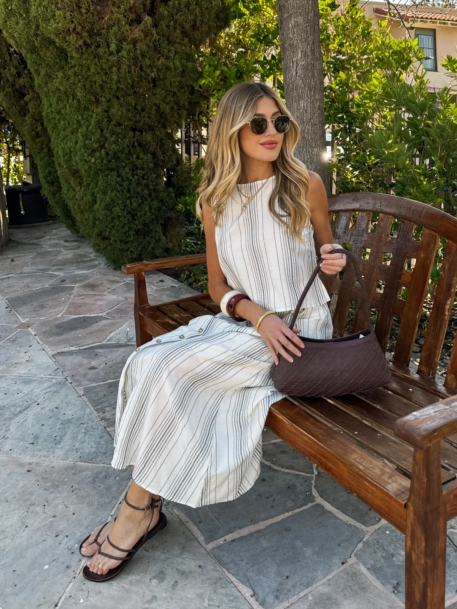 Florence Stripe Midi Skirt - Image 4